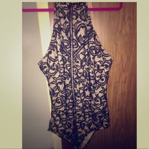 Sexy lace detail bodysuit